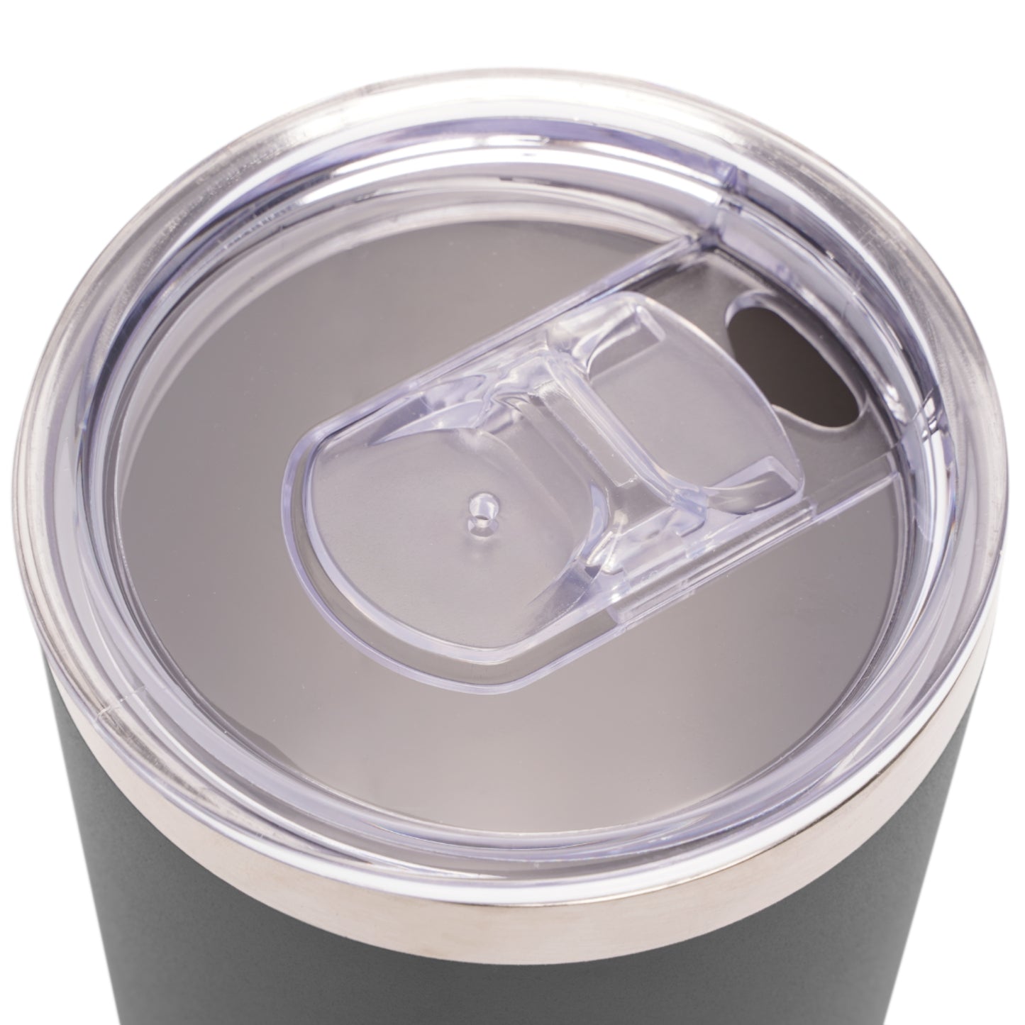 Top view showing spill-resistant sliding lid closure.