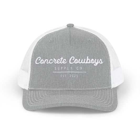 Concrete Cowboys Est. Supply Co. Snapback in Heather Grey/White — front view