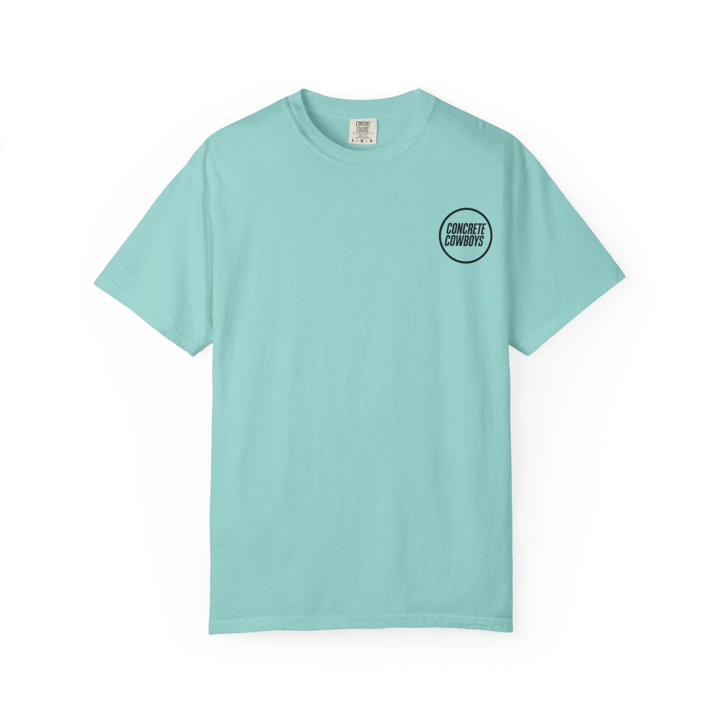 T-shirt in chalky mint with Circle Stamp logo.