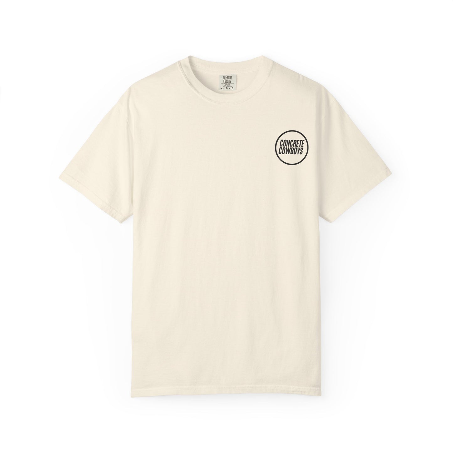 T-shirt in ivory with Circle Stamp logo.