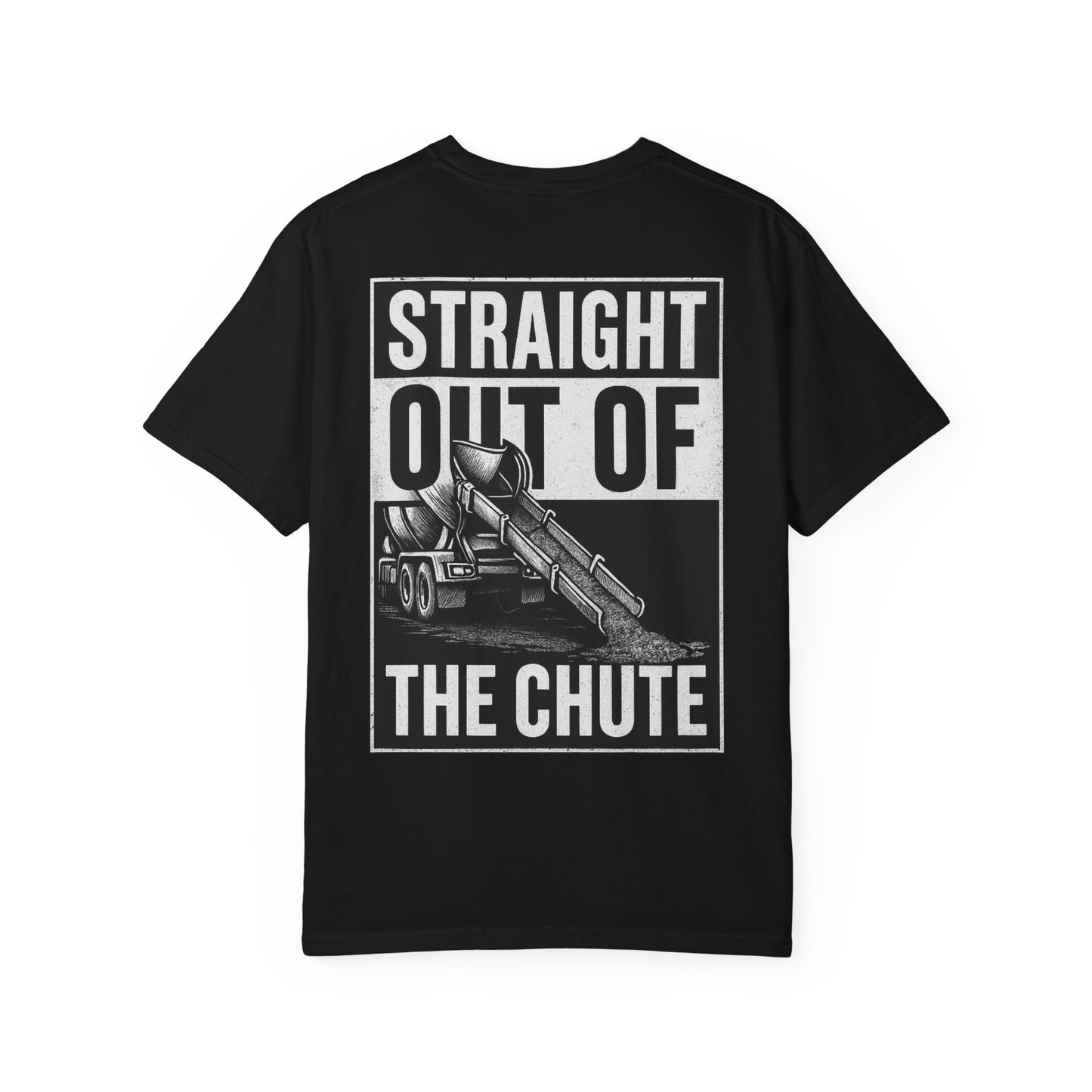 Back view showing Straight Out of The Chute graphic.
