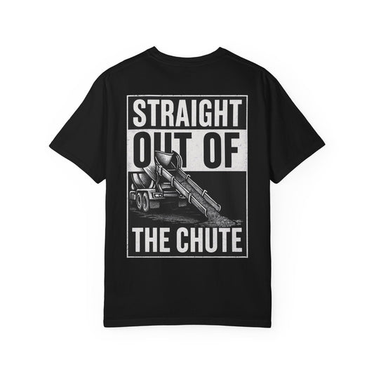 Back view showing Straight Out of The Chute graphic.