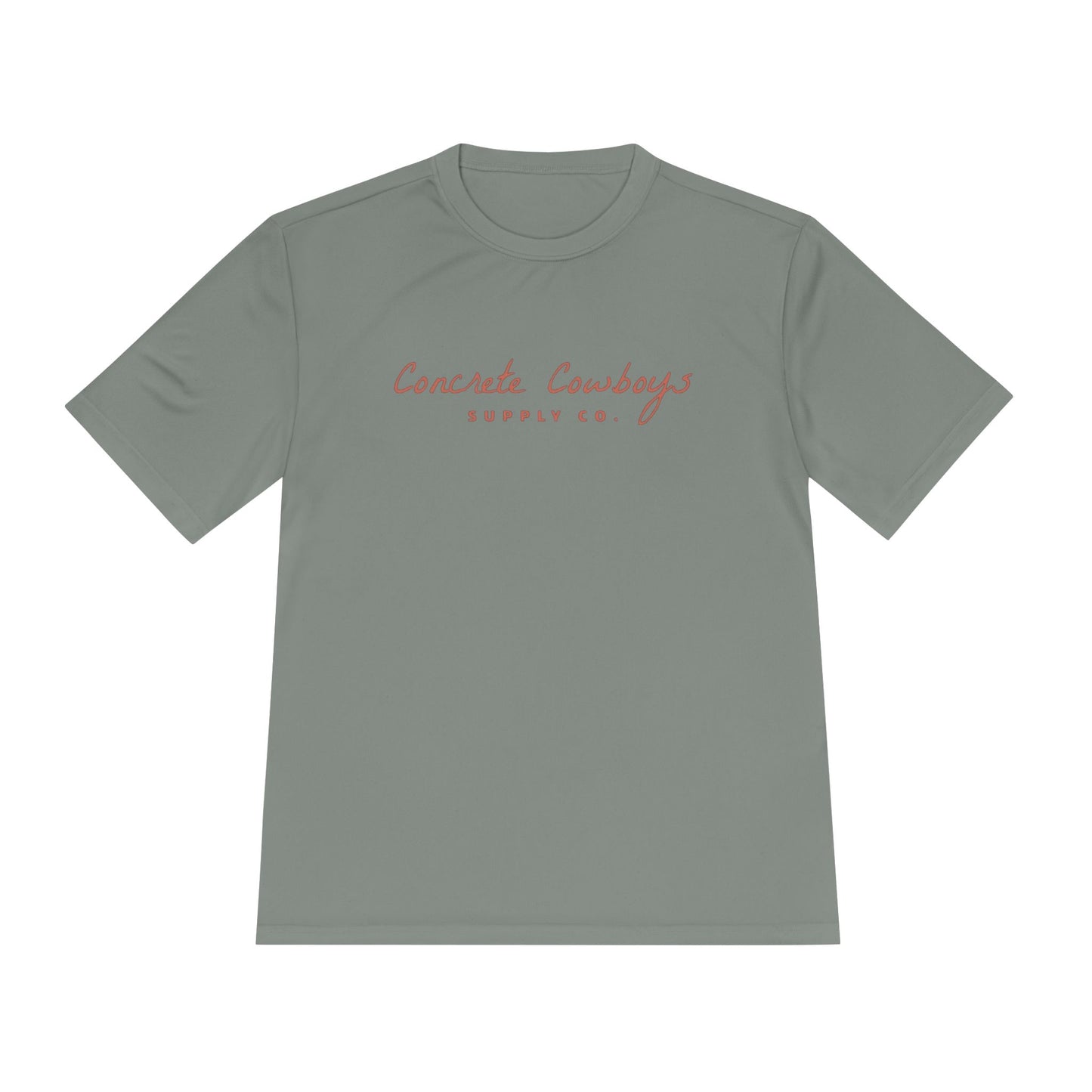 T-shirt in grey concrete with Supply Co. logo.