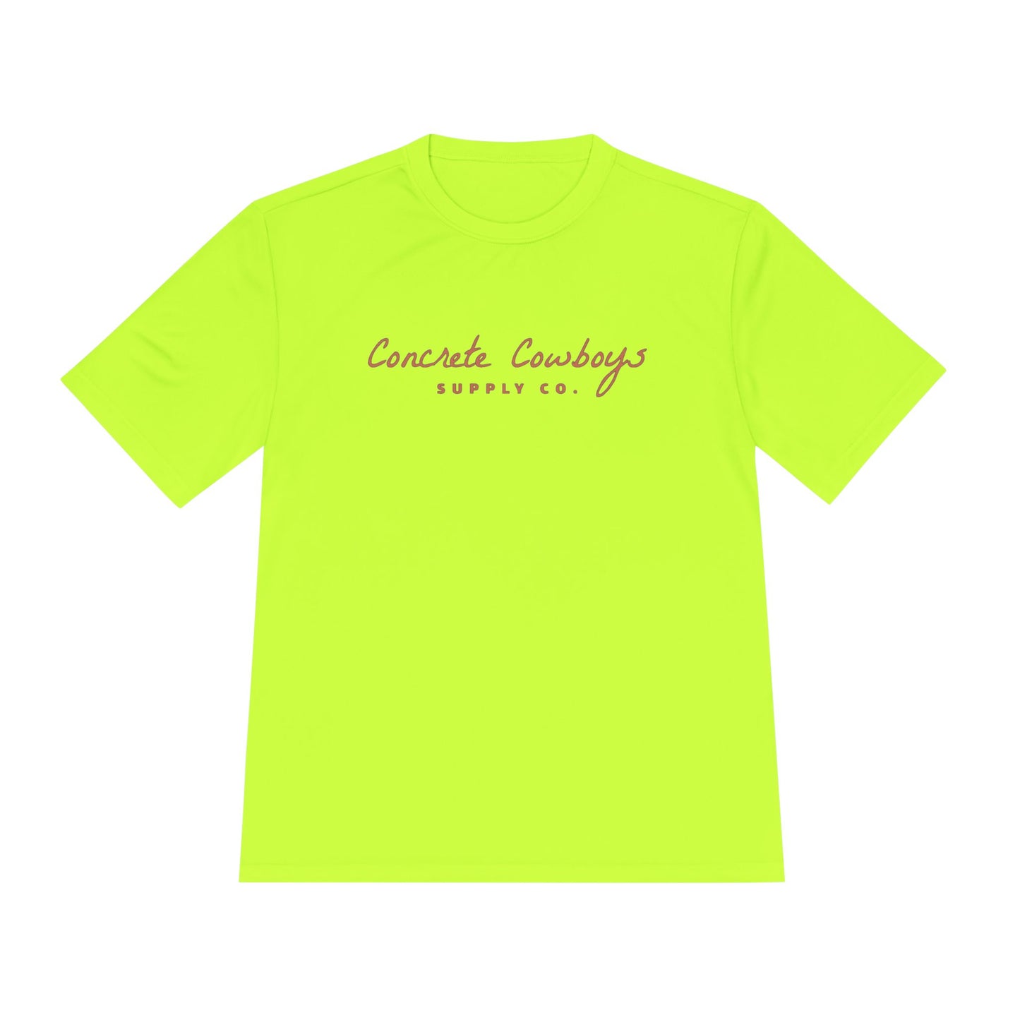 T-shirt in neon yellow with Supply Co. logo.