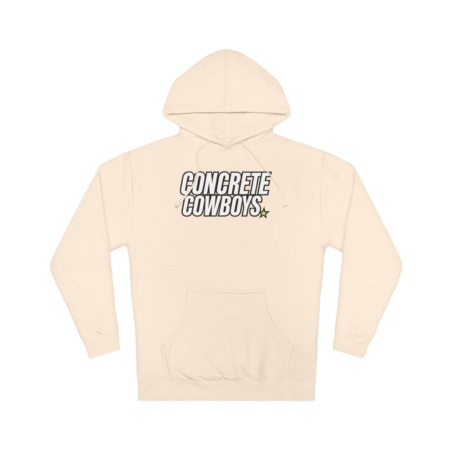 Bone-colored Cowboy Classic Hoodie featuring the Concrete Cowboys front logo