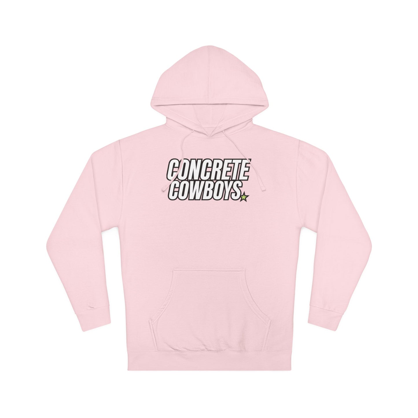 Pink Cowboy Classic Hoodie with Concrete Cowboys front logo for a clean, bold look