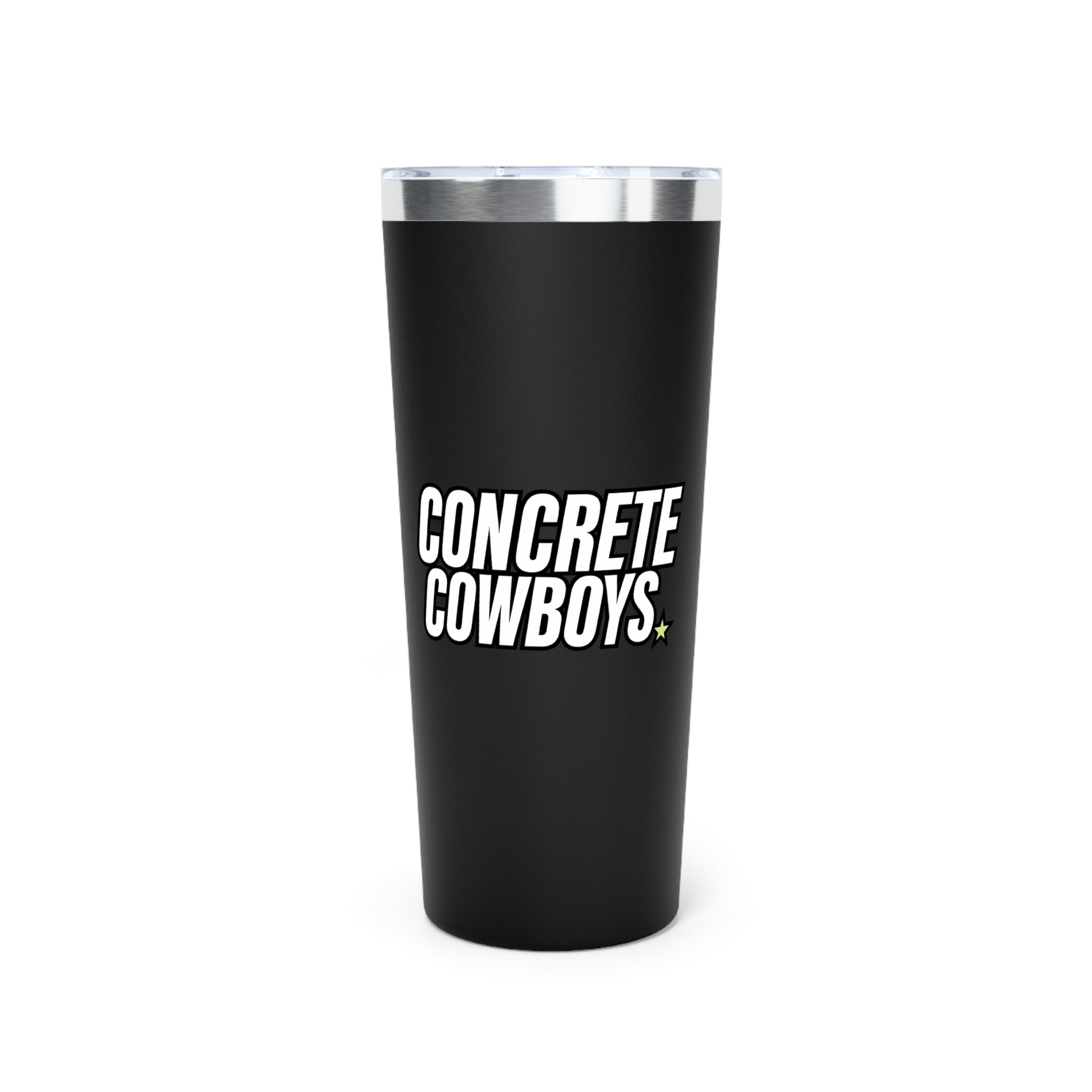Concrete Cowboys Cowboy Classic Tumbler 22oz in black with the Concrete Cowboys logo on the front and rugged matte black finish