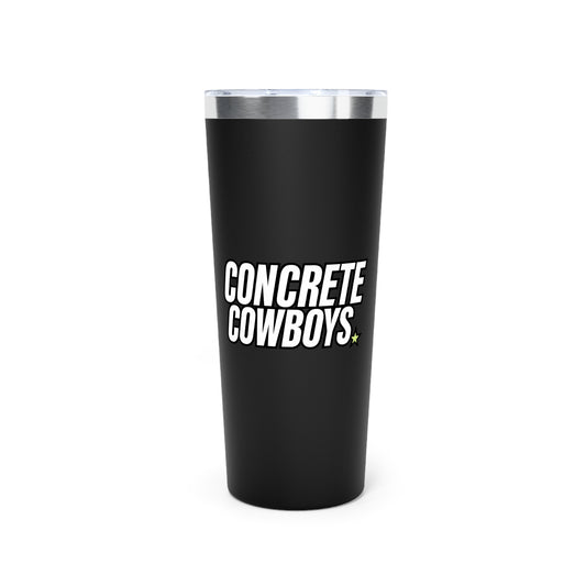 Concrete Cowboys Cowboy Classic Tumbler 22oz in black with the Concrete Cowboys logo on the front and rugged matte black finish