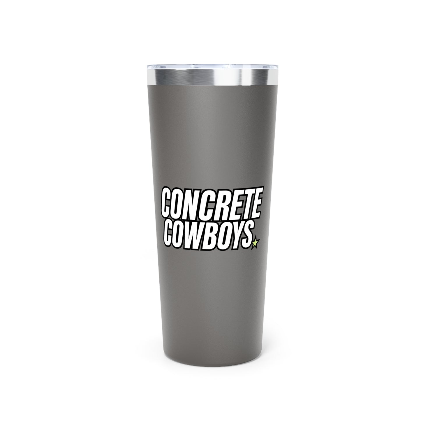 Concrete Cowboys Cowboy Classic Tumbler 22oz in grey featuring the Concrete Cowboys logo on the front with a durable matte finish