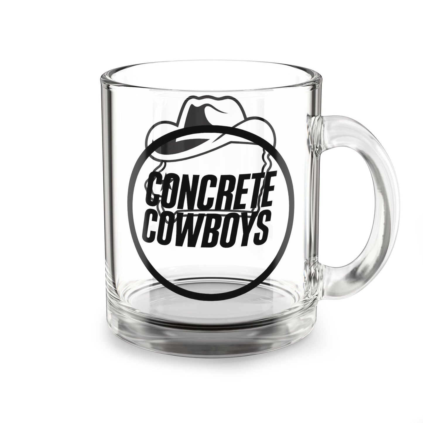  Concrete Cowboys Iowa Cowboy glass mug circle stamp logo 10oz