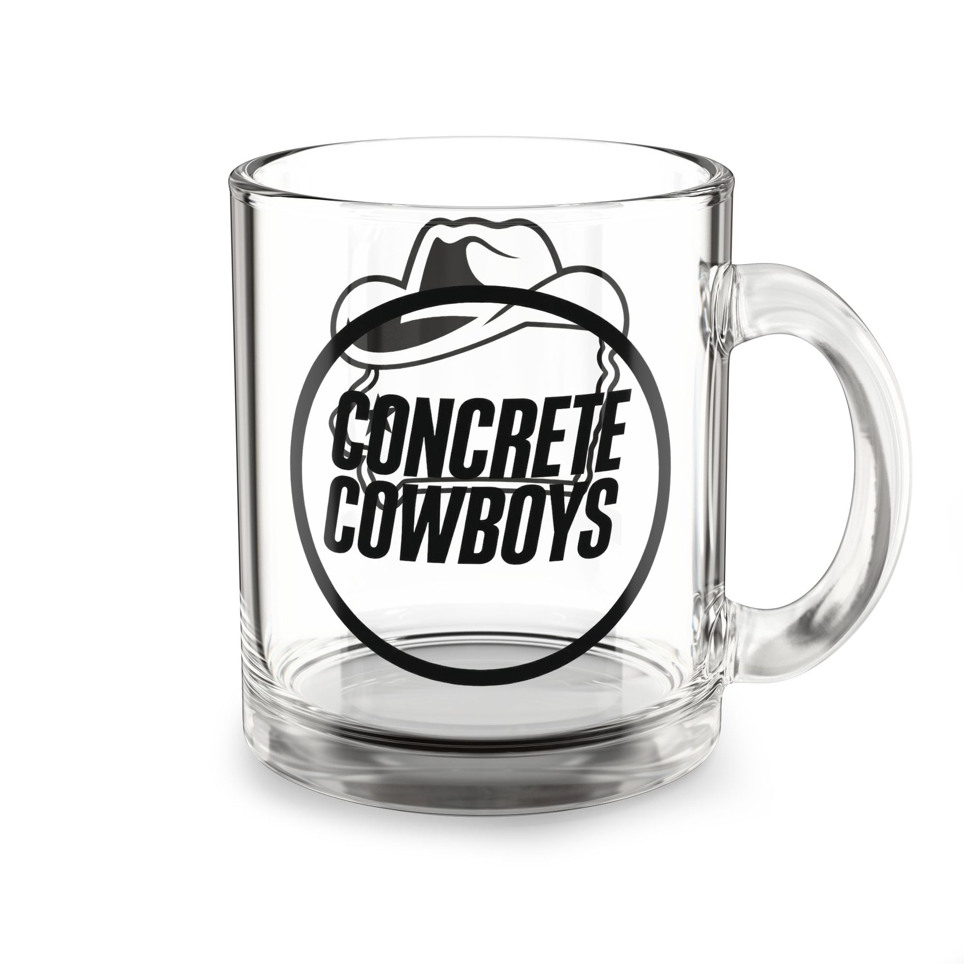  Concrete Cowboys Iowa Cowboy glass mug circle stamp logo 10oz