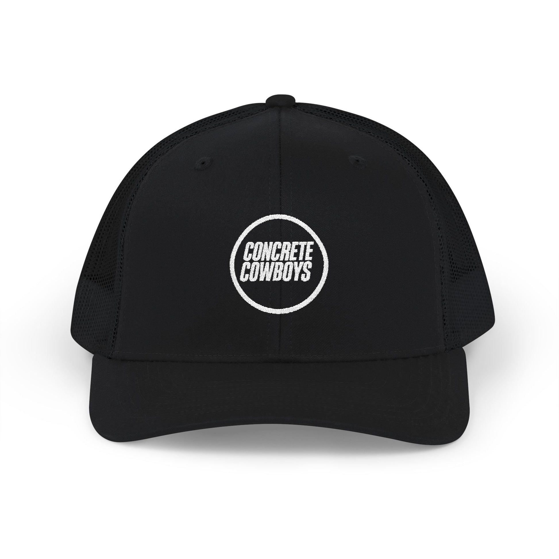 Concrete Cowboys Circle Stamp Snapback in Black — front view
