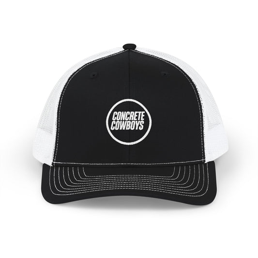  Concrete Cowboys Circle Stamp Snapback in Black/White — front view