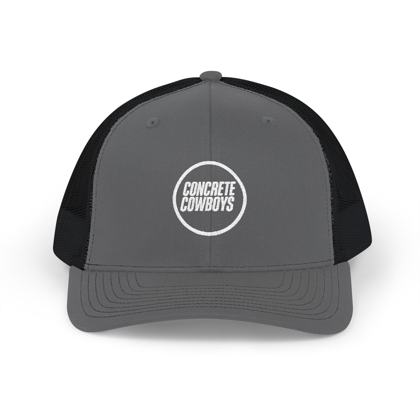  Concrete Cowboys Circle Stamp Snapback in Charcoal/Black — front view