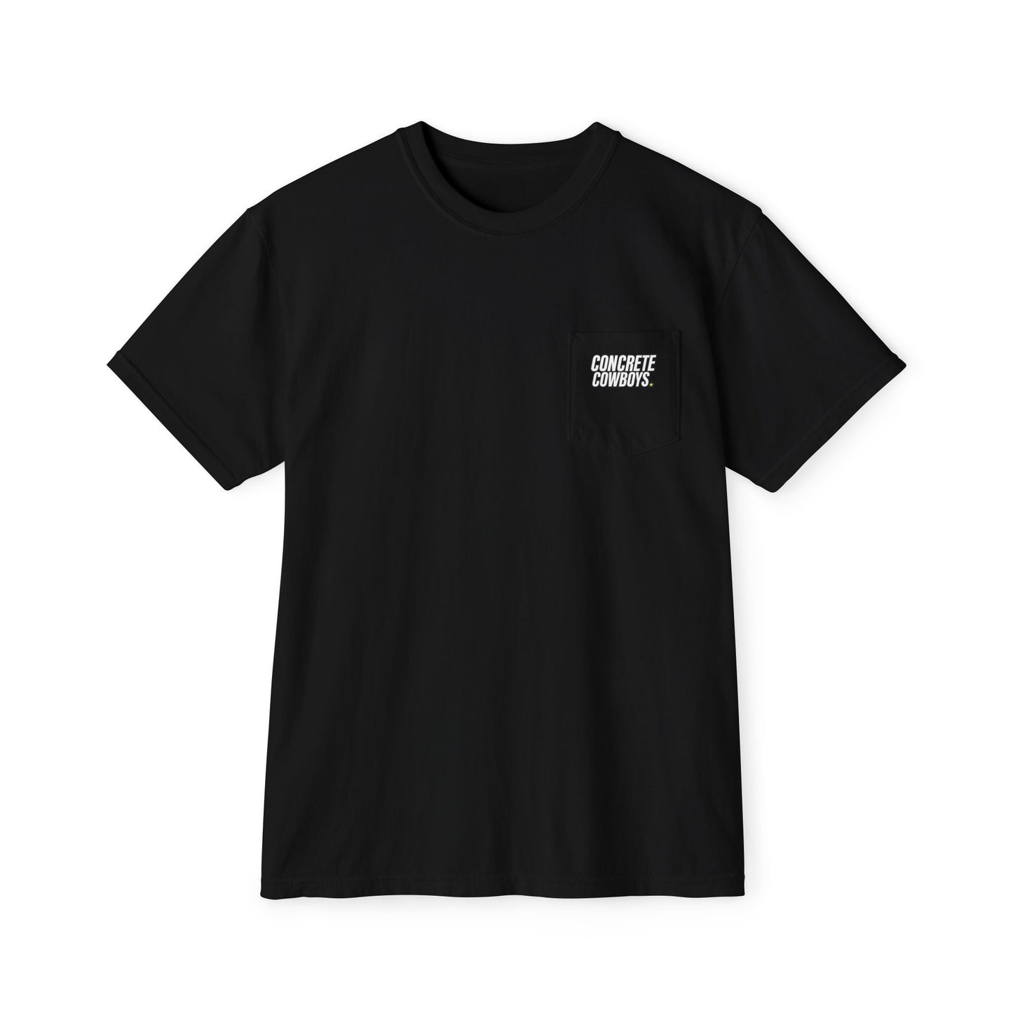 Concrete Cowboys classic logo black pocket t-shirt front