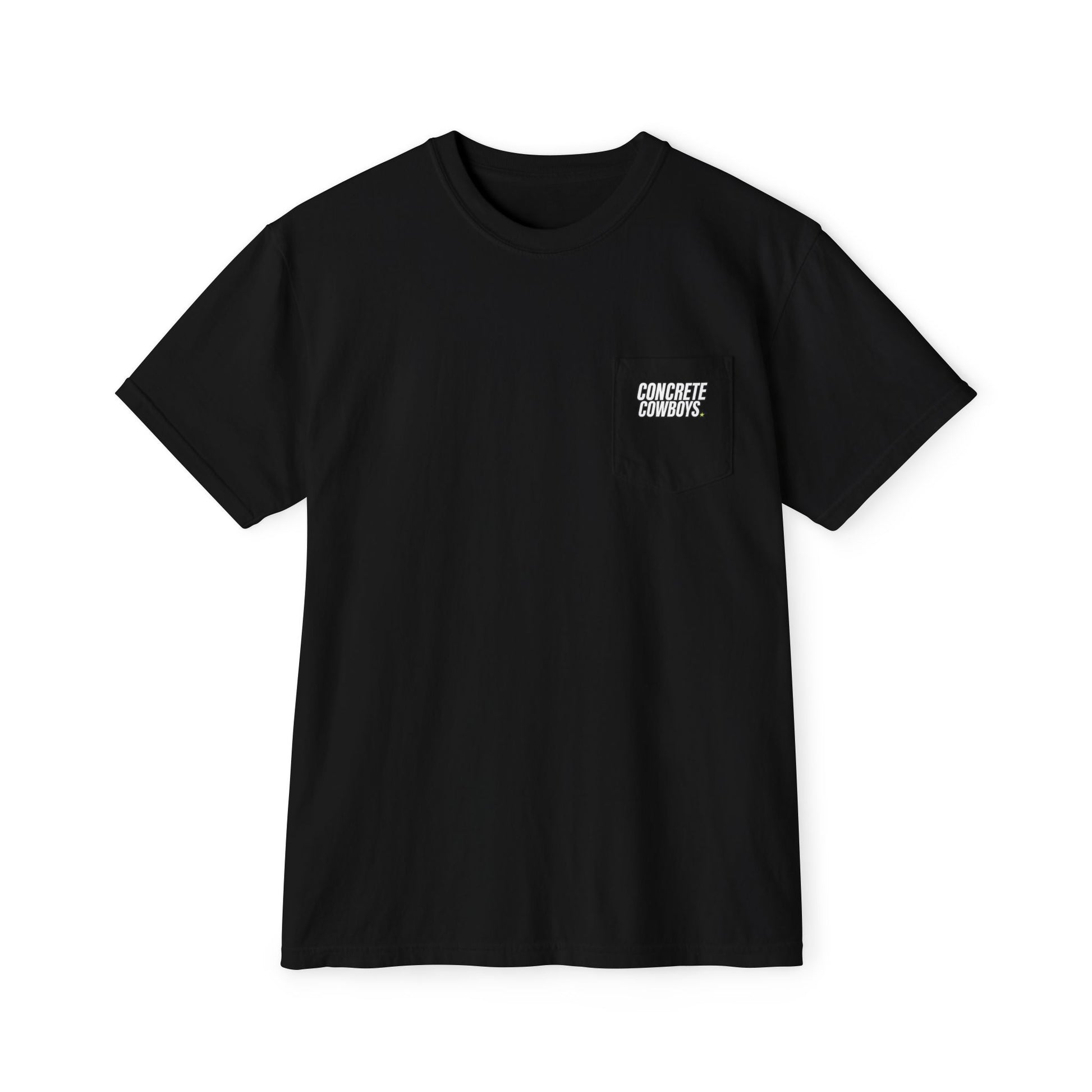 Concrete Cowboys classic logo black pocket t-shirt front