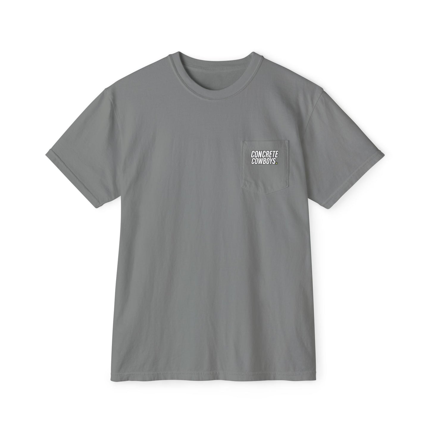Concrete Cowboys classic logo grey pocket t-shirt front