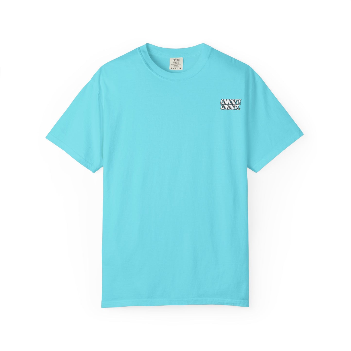 Concrete Cowboys classic logo lagoon blue t-shirt front