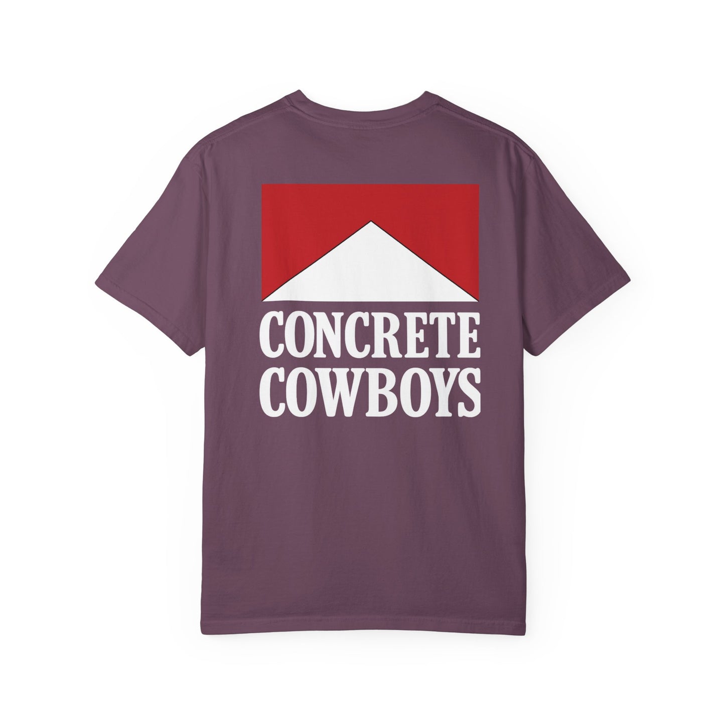 Concrete Cowboys Cowboy Killer berry t-shirt back showing bold western graphic