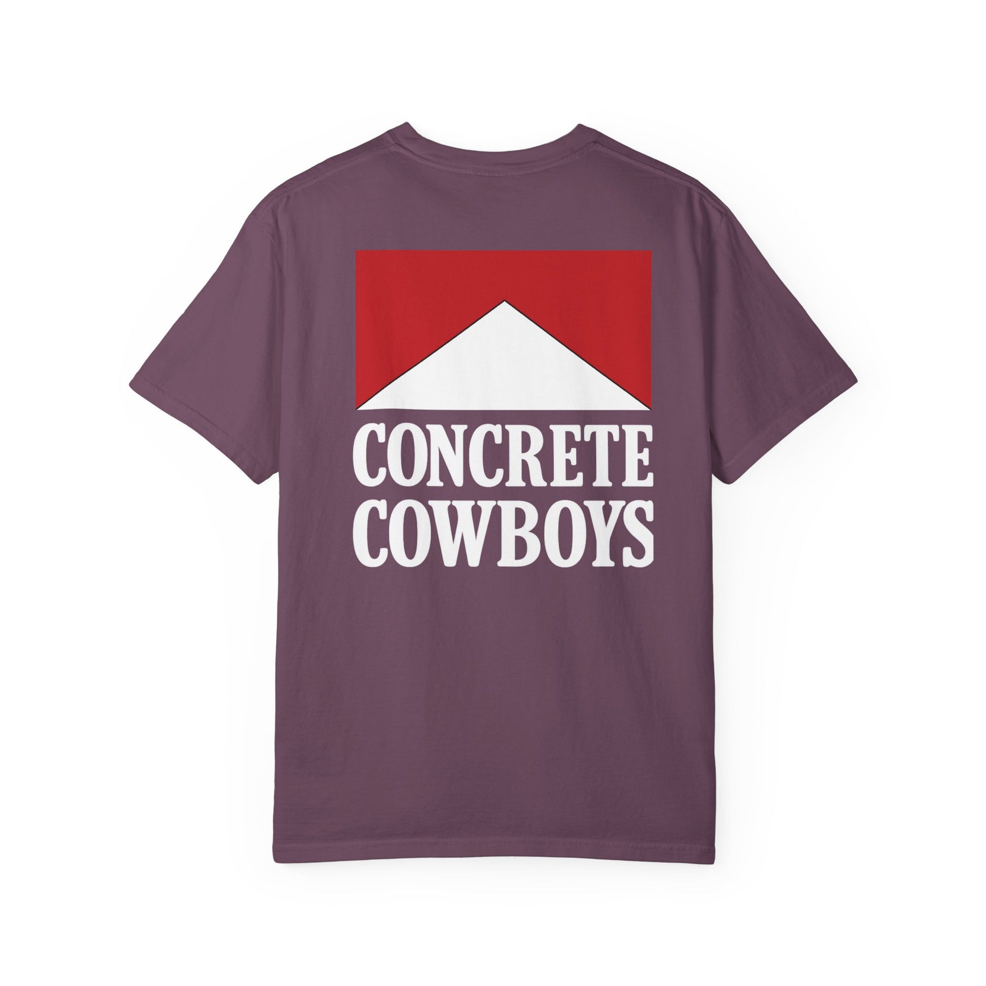 Concrete Cowboys Cowboy Killer berry t-shirt back showing bold western graphic