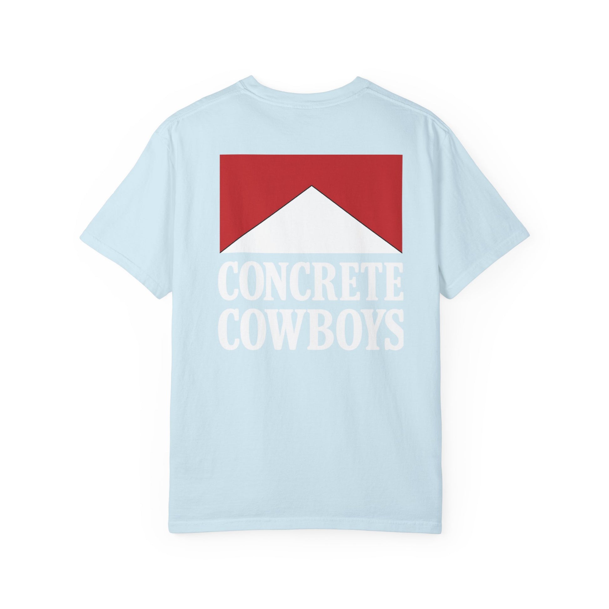 Concrete Cowboys Cowboy Killer chambray t-shirt back showing bold western graphic