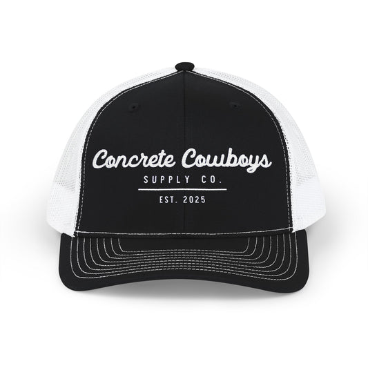Concrete Cowboys Est. Supply Co. Snapback in Black/White — front view