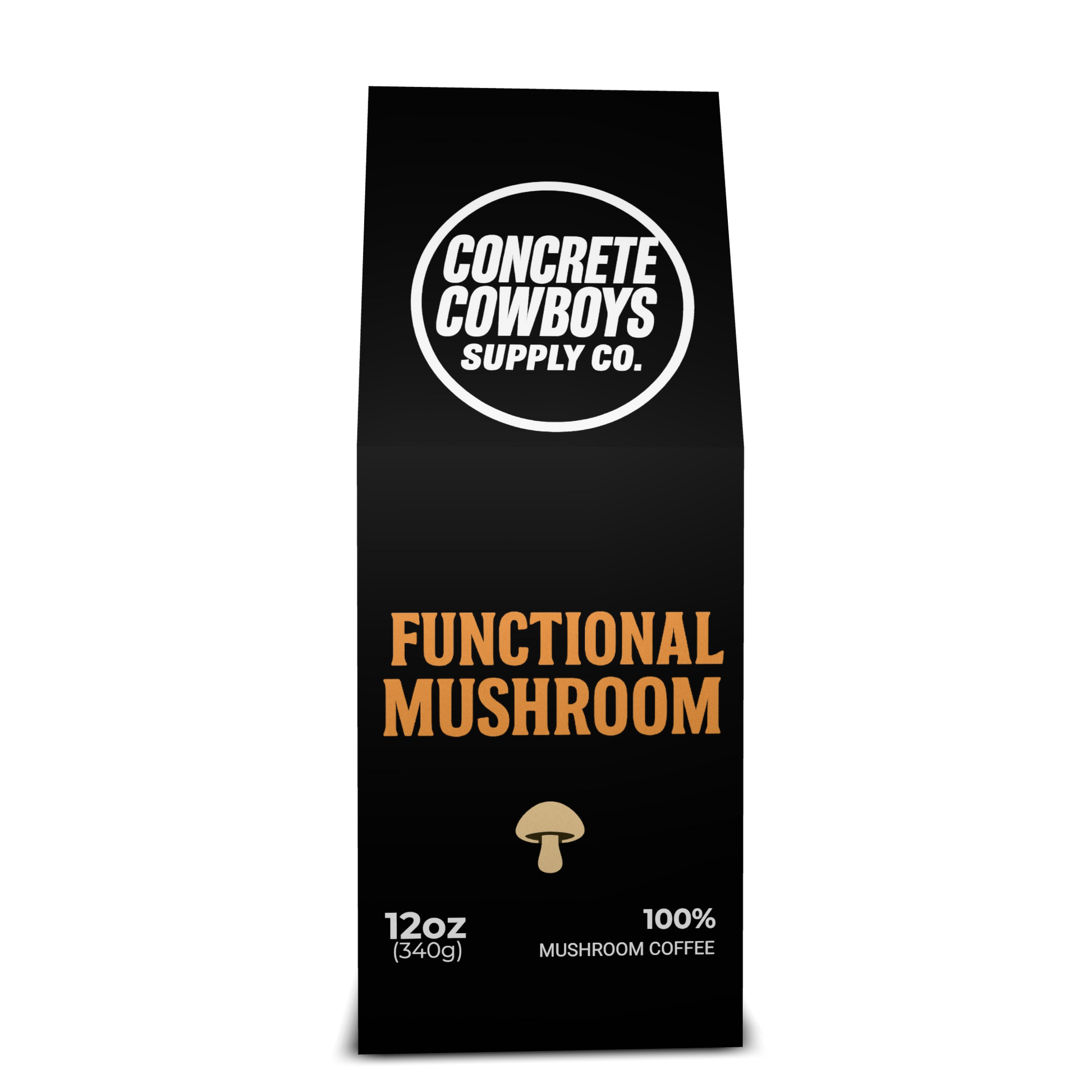 Concrete Cowboys Functional Mushroom medium roast coffee bag front view