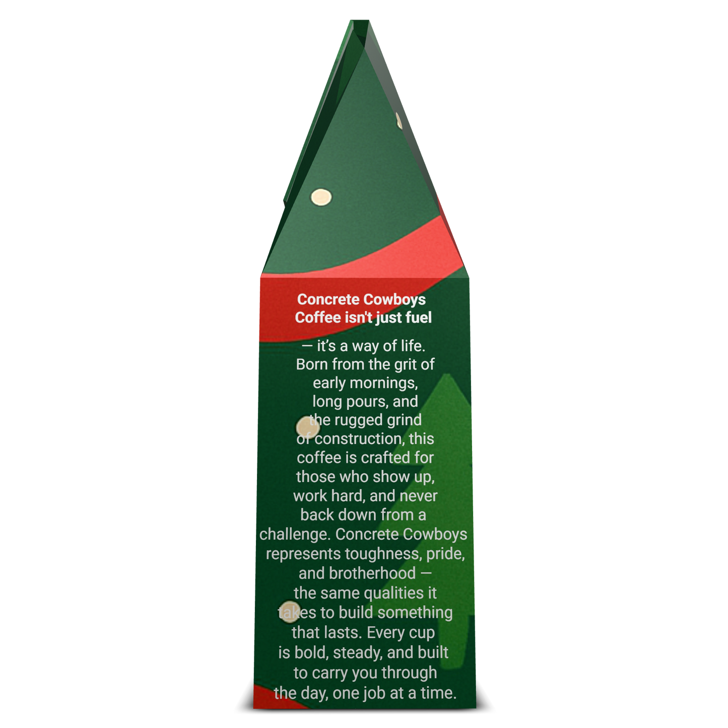 Holiday Blend coffee bag story panel