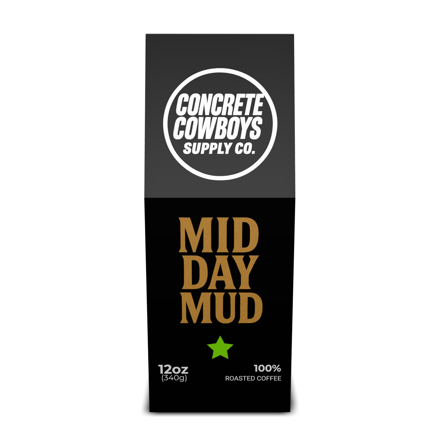 Concrete Cowboys Mid Day Mud medium-dark roast coffee bag front view