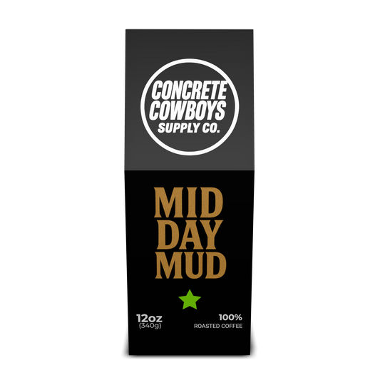 Concrete Cowboys Mid Day Mud medium-dark roast coffee bag front view