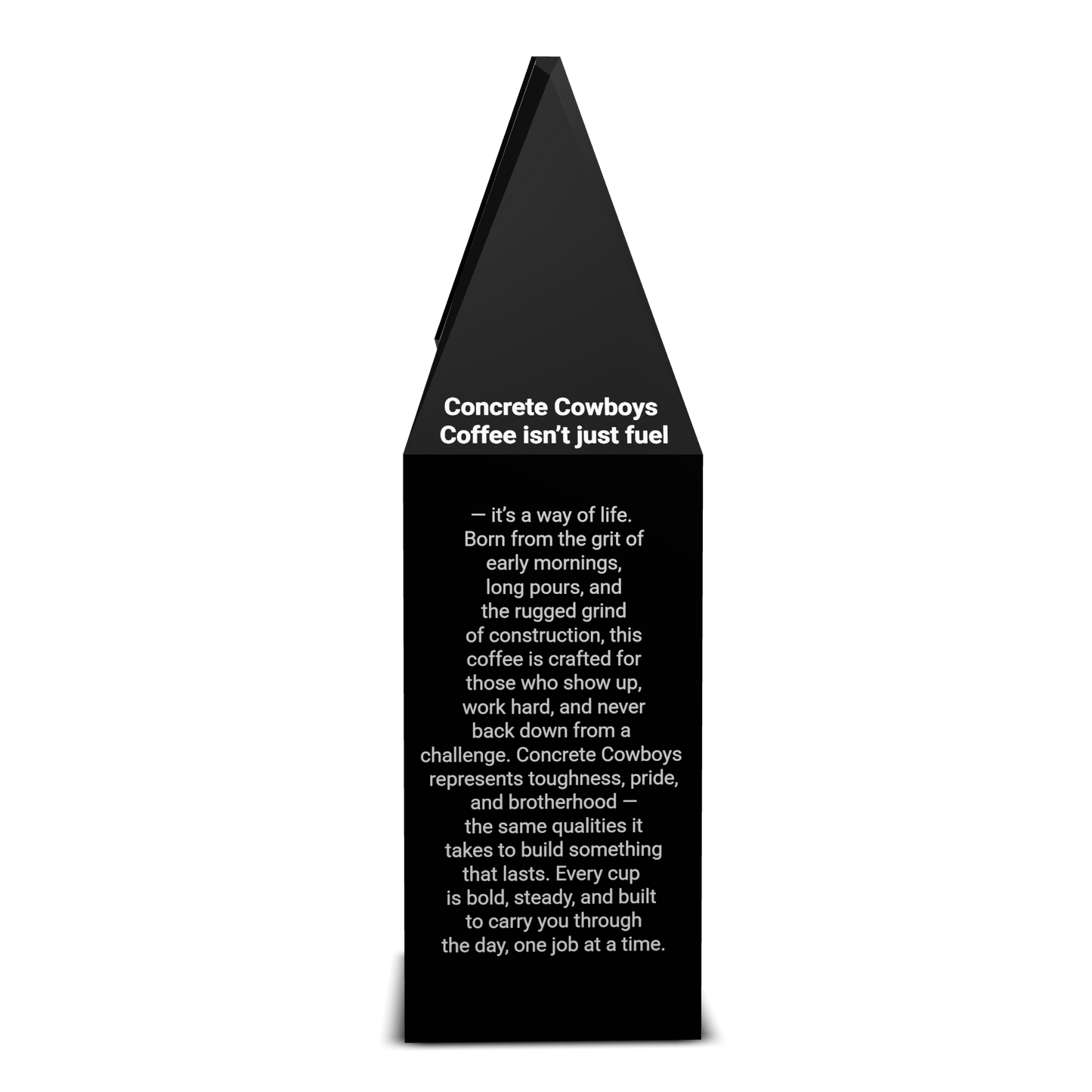 Off the Clock coffee bag story panel