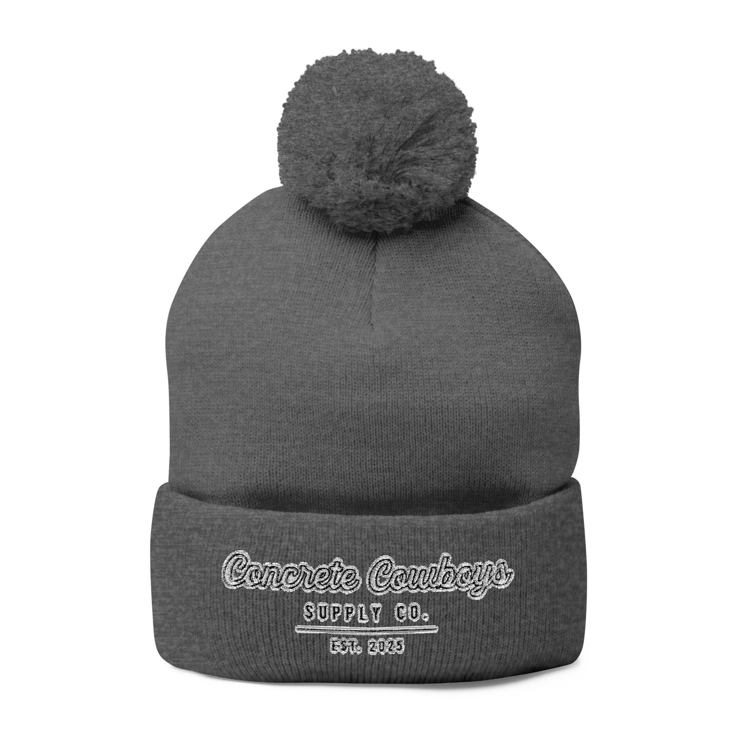  Concrete Cowboys Supply Co. Beanie in Dark Heather Grey — front view