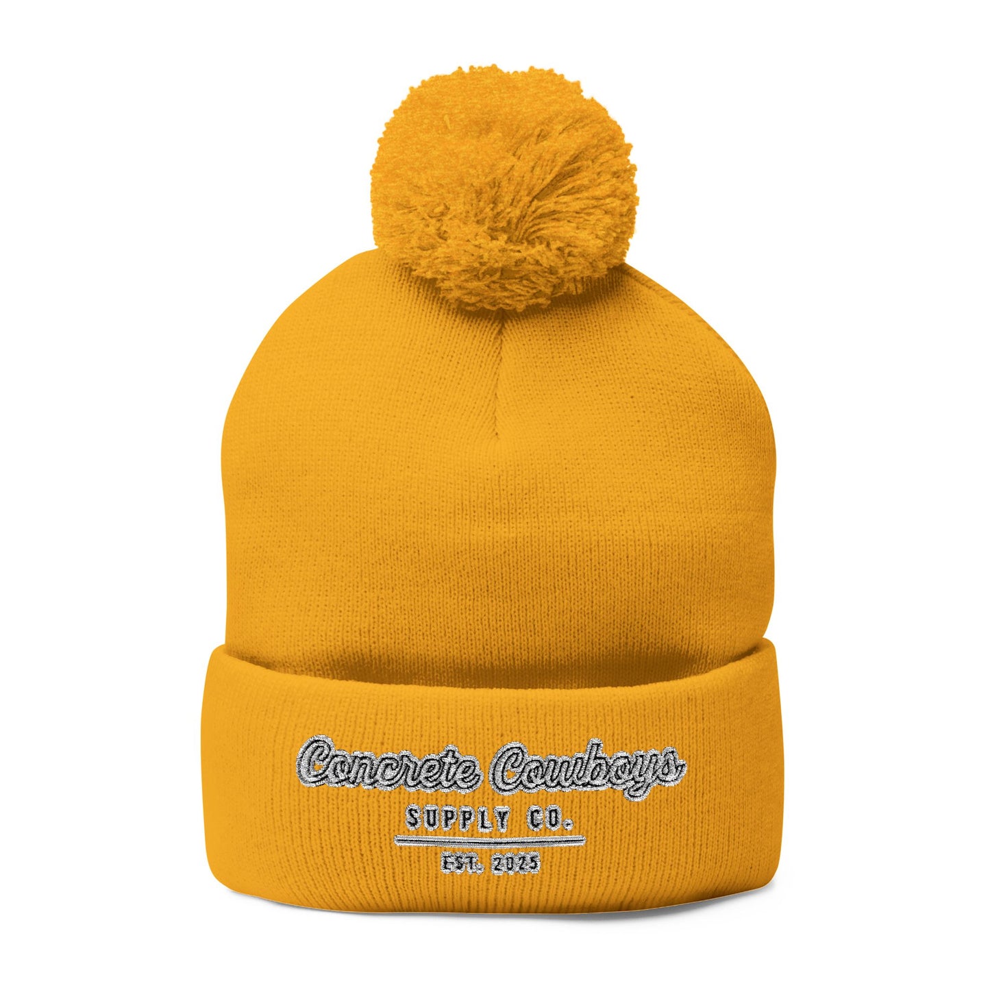  Concrete Cowboys Supply Co. Beanie in Gold — front view