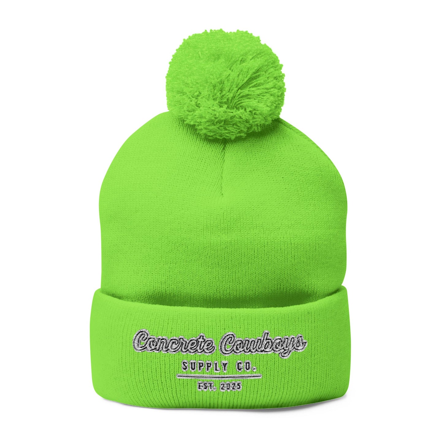 Concrete Cowboys Supply Co. Beanie in Neon Green — front view