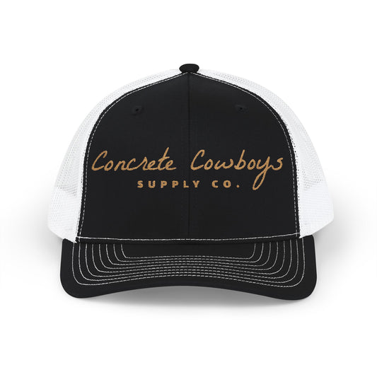Concrete Cowboys Supply Co. Snapback in Black/White — front view