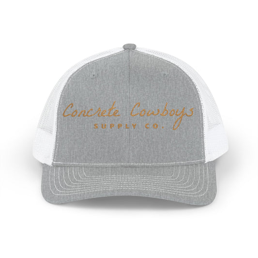 Concrete Cowboys Supply Co. Snapback in Heather Grey/White — front view